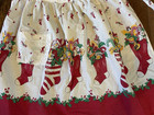 Vintage Christmas Apron Red Stockings Holly Toys Bells Grandma s Kitchen 50s 60s