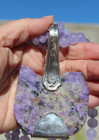 Charoite Slice Pendant  Set In A Vintage Sterling Silver-plated Iced Teaspoon 