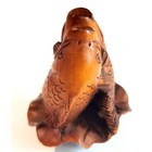 Y8353 - 2   Hand Carved Boxwood Netsuke Figurine  - 2 Beautiful Fishes