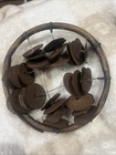 Vintage Primitive  Handmade Tambourine   Wood Wire Instrument