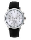 Men s Rose Gold Case Watch  Black Leather Band  Large Black Dial  Easy Read