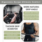 2  Angled Barbell Grips Ergonomic Rotating Handles For Weightlifting Gym