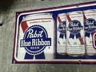 Pabst Blue Ribbon Pbr Beer Banner 48x20 Vintage Bar Mancave Garage Wall Decor