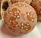 Gingerbread Man primitive farmhouse christmas Balls set Of 12 ornaments