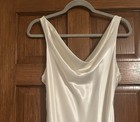 Niki Levas Formal Dress Vintage Gown Cream Color Satin Silk Feel Fabric Size 12