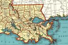 1942 Vintage Map Of Louisiana Antique Louisiana State Map Wall Decor 1195