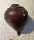 2 Antique Wood Wooden Spinning Toy Tops Vintage Old