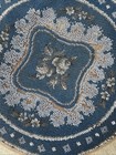 Antique Victorian Ornate Beaded Embroidered Low Foot Stool Cottage Footstool 