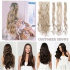 8 Pieces 100  Natural Clip In As Human Hair Extensions Full Head Long Straight