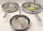 Cuisinart Professional Tri-ply Clad 5pc Stainless Steel Skillet Set 8 10 12 In