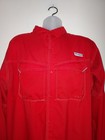 Columbia Pfg Fishing Shirt Men s Xl  Long Sleeve Outdoor Buttons Red