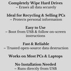 Dban - Hard Drive Eraser  bootable Usb  - Nuke  Remove  Destroy  And Disk Wiper