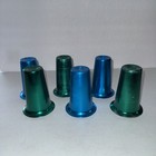 Set 6 Vintage Anodized Aluminum Drinking Tumblers 12 Oz  Green   Blue