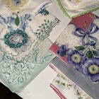 25 Vintage Hankies Handkerchief Printed Hand Embroidered