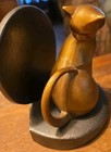 Vintage 1930 s-1940 s Bronzed Cat Bookend  Nuart Creations  New York    5 