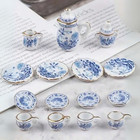 15pc Vintage Miniature White Porcelain Tea Set Pot Cup Plate For Tableware House