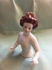 Porcelain Pin Cushion Half Doll   5  Tall  Arms-away  1920 s Style -beautiful 