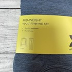 All In Motion Midweight Youth Thermal Set Sz L 10 12 Heather Blue Stretch Nwt