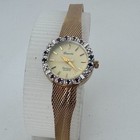 Vtg Deauville Armitron Quartz Watch Women Ruby Diamonds Gold Tone New Battery
