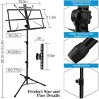 2 In1 Folding Sheet Music Stand Desktop   Book Stand Dual Use Carrying Bag Clip 