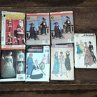 Vintage Sewing Costume Patterns Lot Most Uncut 70s Prairie Dress Victorian Santa