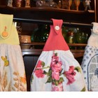 Vintage Hanging Kitchen Towels Set Of 3 Cat Floral Butterfly Handmade