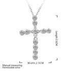 2x Womens 925 Sterling Silver Cz Crystal Cross Pendant 18  Link Chain Necklace