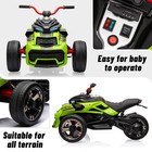 12v Ride On Battery Powered Kids Car 3 Wheeler Atv Electric Car Toy Mp3 Green