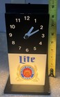 Vintage Miller Lite  Beer Cube Clock With Light  Missing Plexiglass Cube