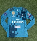 Real Madrid 2018 18 Cristiano Ronaldo Ucl Away Long Sleeve Soccer Jersey Blue