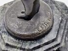   Tambourine Dancer   Eugene  Piron Nude Bronze Green Marble Base 1925 Vintage