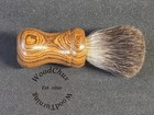 Handmade Exotic Bocote Wood Silver Badger Hair Shaving Brush Made Usa Wood 313a