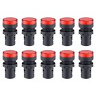 10pcs Red Indicator Light 22mm Panel Mount Ac dc 110v For Electrical Control Hva