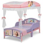 Princess Toddler Canopy Bed Ariel Moana Belle Pink Girls Cute Bedroom Furniture