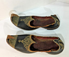 Vintage Arabian Persian Middle Eastern Embroidered Leather Genie  Shoes Handmade