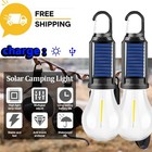 Solar Tent Lights Led Lantern backpack Hanging Lamp With Clip Hook usb Recharge