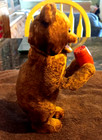 Windup Bear Eating Honey Out Of Barrel 9  Tall Made In Japan  Working 1940 50s