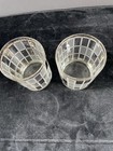 Culver Silver Frost White 22k Gold Trim Set Of  2 Old Fashioned Rocks Glasses