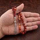 Yemeni Aqeeq  Agate 33 Beads Tasbih  Islamic Prayer Beads  Misbaha 125085