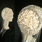 1920s Cloche  Altered Couture  Original 1920s Parts  Long Fringe  Pink  Silver