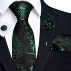 8cm Paisley Tie Set For Men Necktie Lapel Pin Pocket Square Cufflinks Set For Me
