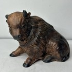 Vintage Buffalo Sitting Figurine Signed Buffalo Japan Uctci Tag 3x4 