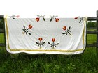 92   X 88    Antique Appliqu   Tulips Quilt Top  Beautiful 1910-1930s 