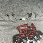 Vintage Death Shirr Men Xl Grey 90s Death Metal Band Tour Symbolic 95 Blue Grape