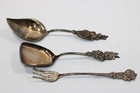 Reed Barton Harlequin Silver Plated Condiment Horderves Hostess 3pc Serving Set