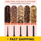 Ohuhu 5 In 1 Curling Wand Set - Interchangeable Ceramic Barrel Hair Curler