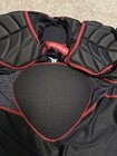 Mens Gilbert Rugby Padded Compression Shirt Pad Short Sleeve Black Red