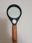 Handheld Magnifying Glass Dual Lenses With Compass  Green  Frame Brown Handle
