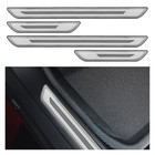 4pcs Car Door Sill Protector  Stainless Steel Car Front   Rear Doors Silver