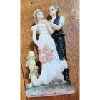 Vintage Hand-painted Resin Figurine Wedding Cake Topper Country Bride And Groom